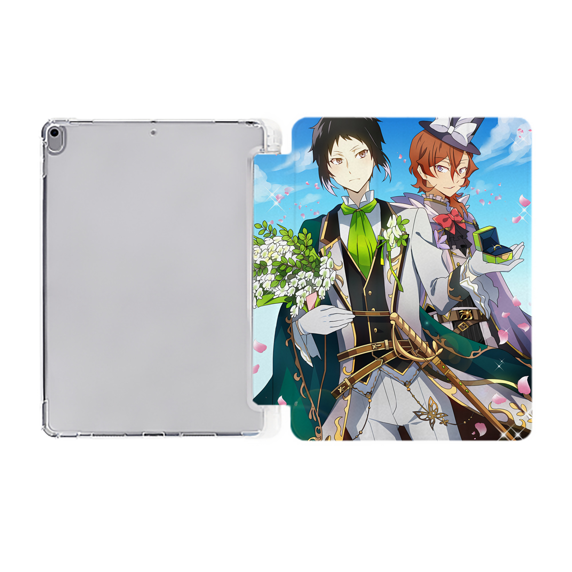 （画像用） 文豪ストレイドッグス Bungo Stray Dogs IPad ケース ペン収納付き 三つ折りスタンド PUレザー×シリコン 対応機種9.5/10.5/10.9インチ